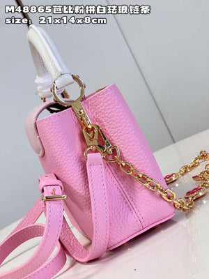 LV M22375 Louis Vuitton Capucines Mini Rose Chamallow Pink - Default Title - View 5