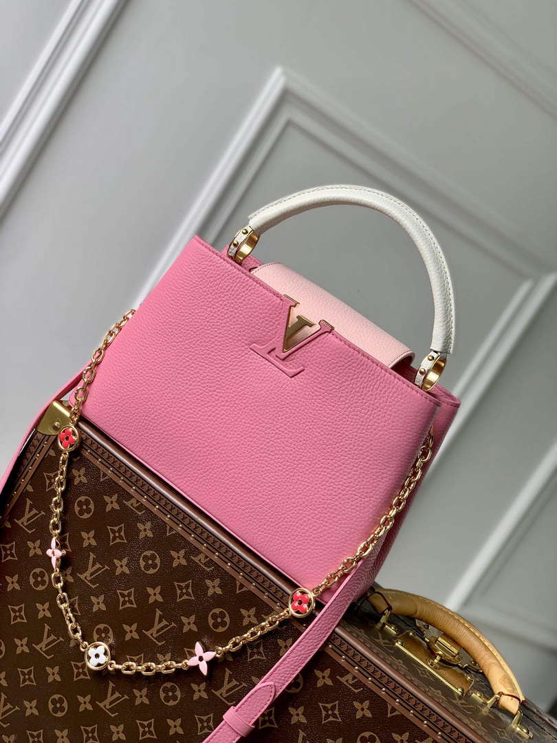 LV M22375 Louis Vuitton Capucines MM Handbag Pink - Default Title - View 1