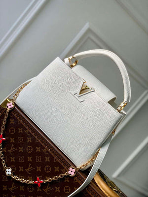 LV M22375 Louis Vuitton Capucines MM Handbag White - Default Title - View 1