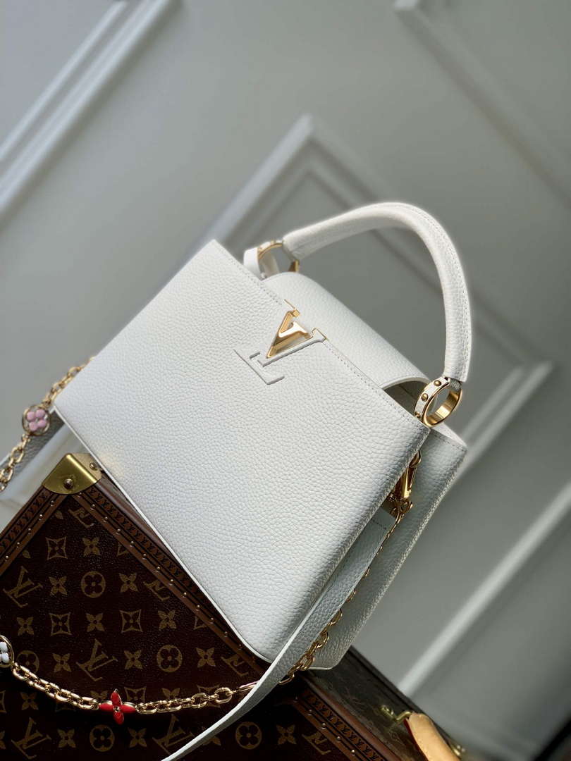 LV M22375 Louis Vuitton Capucines MM Handbag White - Default Title - View 2
