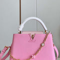 LV M22375 Louis Vuitton Capucines MM Rose Chamallow Pink - Default Title - View 1