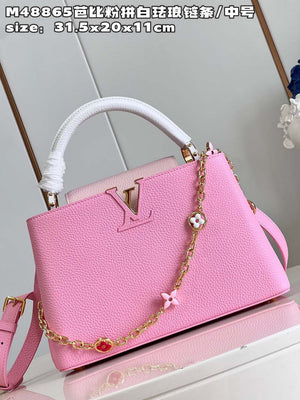 LV M22375 Louis Vuitton Capucines MM Rose Chamallow Pink - Default Title - View 2
