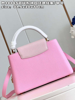 LV M22375 Louis Vuitton Capucines MM Rose Chamallow Pink - Default Title - View 7