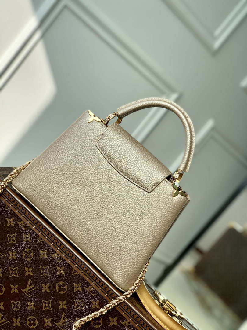 LV M22436 Louis Vuitton Capucines BB Handbag Griotte Pearlescent khaki - Default Title - View 4