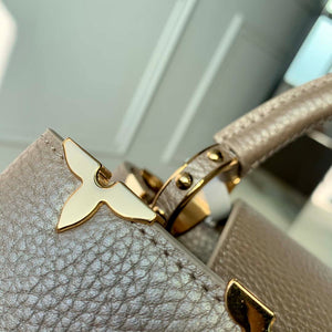 LV M22436 Louis Vuitton Capucines BB Handbag Griotte Pearlescent khaki - Default Title - View 8