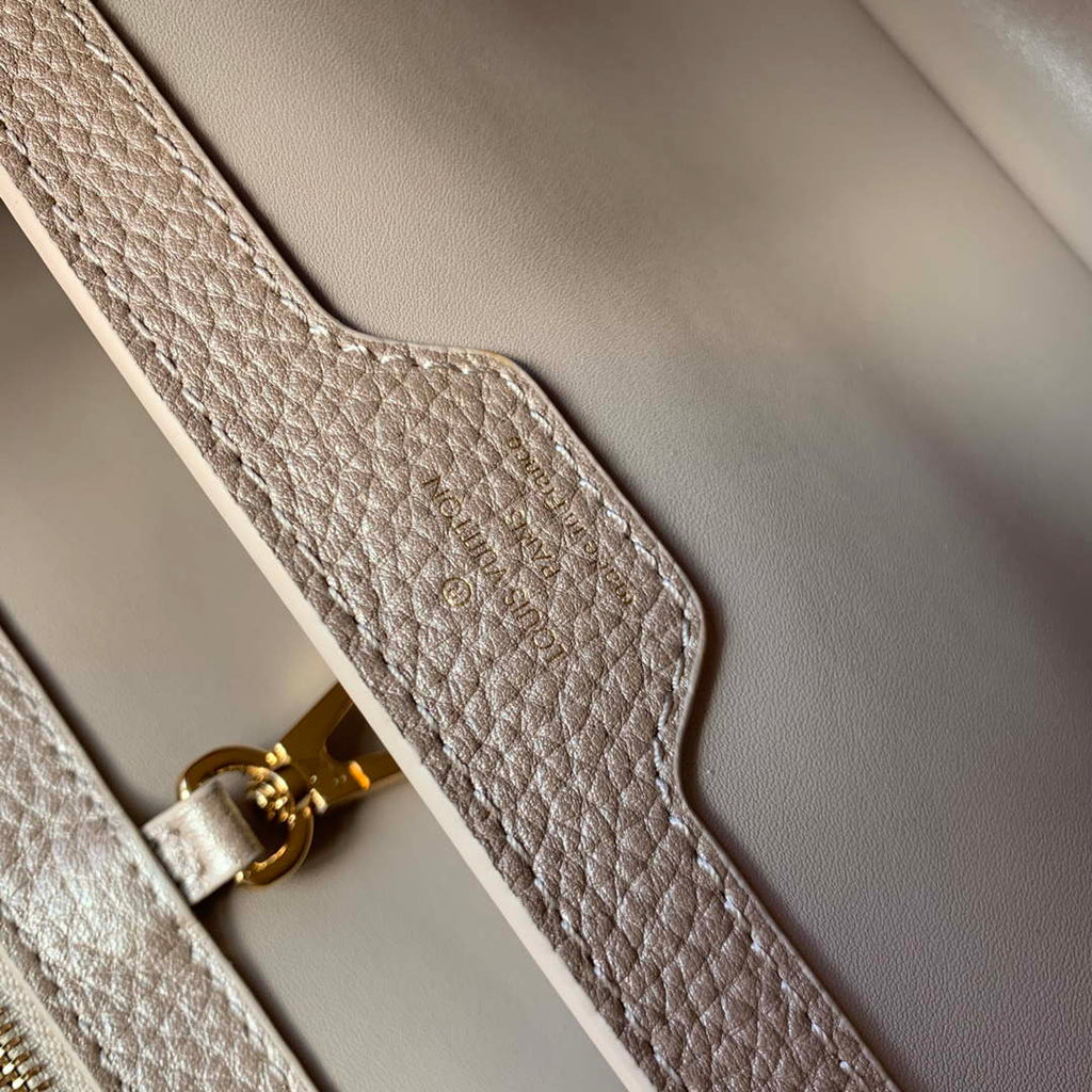LV M22436 Louis Vuitton Capucines BB Handbag Griotte Pearlescent khaki