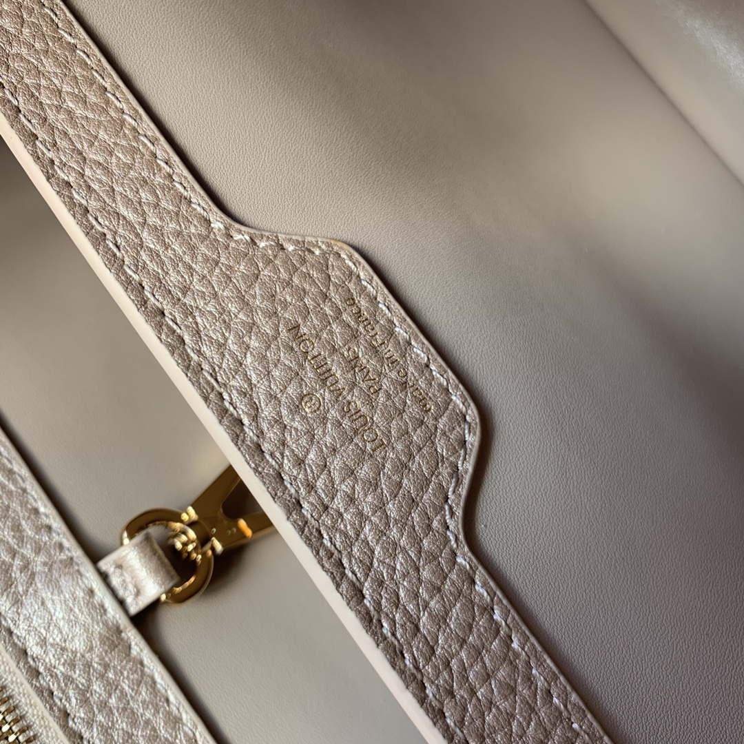 LV M22436 Louis Vuitton Capucines BB Handbag Griotte Pearlescent khaki
