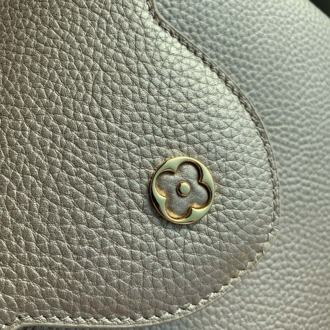 LV M22436 Louis Vuitton Capucines Mini Handbag Griotte Pearlescent khaki - Default Title - View 6
