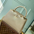 LV M22436 Louis Vuitton Capucines MM Handbag Griotte Pearlescent khaki - Default Title - View 1