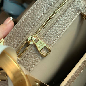 LV M22436 Louis Vuitton Capucines MM Handbag Griotte Pearlescent khaki - Default Title - View 8