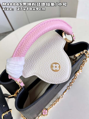 LV M22512 Louis Vuitton Capucines BB Bag Black and Pink - Default Title - View 7