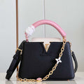 LV M22512 Louis Vuitton Capucines Mini Black and Pink - Default Title - View 1