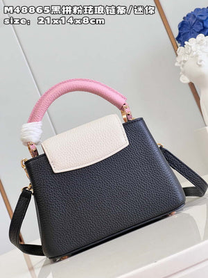 LV M22512 Louis Vuitton Capucines Mini Black and Pink - Default Title - View 7