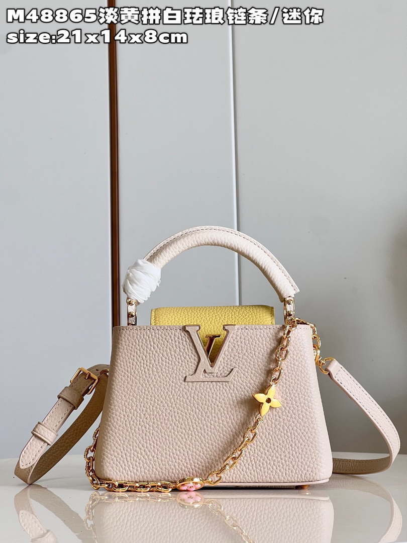 LV M22514 Louis Vuitton Capucines BB Bag Crame Beige - Default Title - View 1