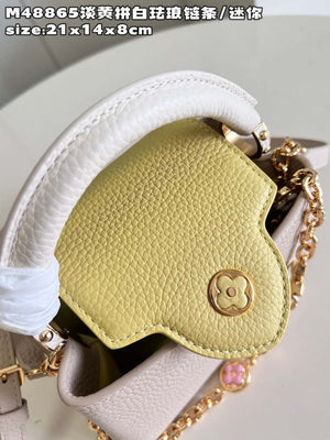 LV M22514 Louis Vuitton Capucines Mini Jaune Plume Yellow - Default Title - View 4