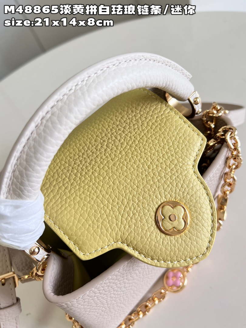 LV M22514 Louis Vuitton Capucines BB Bag Crame Beige