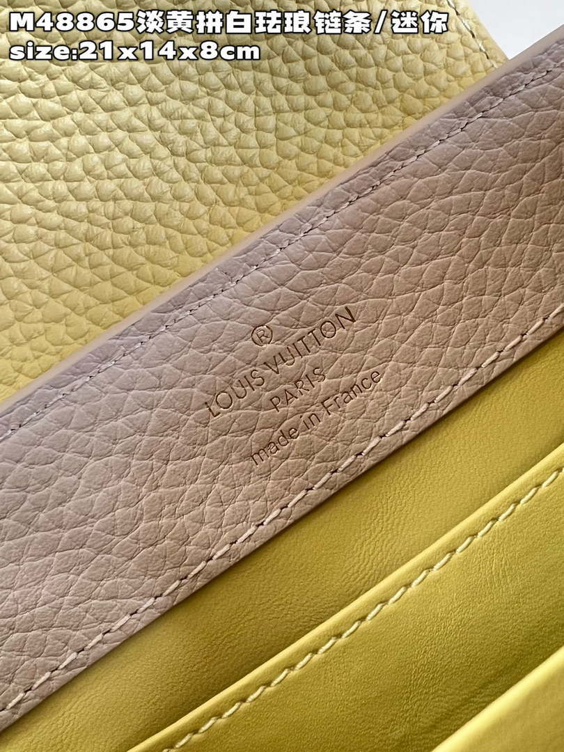 LV M22514 Louis Vuitton Capucines Mini Jaune Plume Yellow - Default Title - View 9