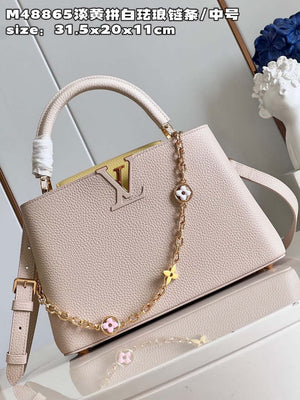LV M22514 Louis Vuitton Capucines MM Crame Beige - Default Title - View 2