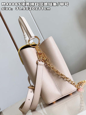 LV M22514 Louis Vuitton Capucines MM Crame Beige - Default Title - View 4