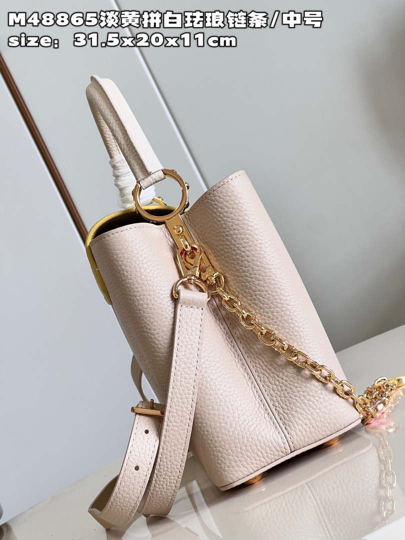 LV M22514 Louis Vuitton Capucines MM Crame Beige - Default Title - View 4