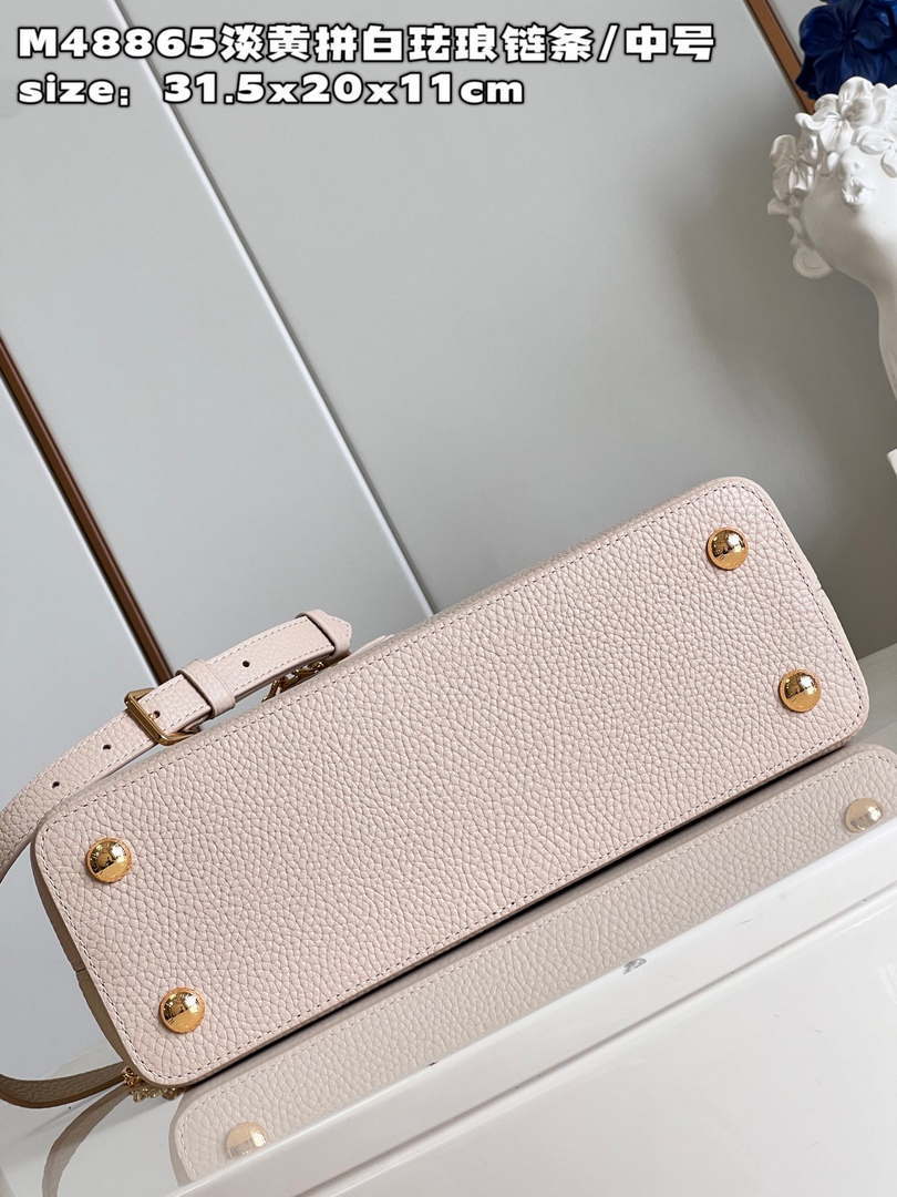 LV M22514 Louis Vuitton Capucines MM Crame Beige - Default Title - View 5