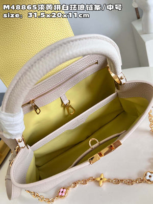 LV M22514 Louis Vuitton Capucines MM Crame Beige - Default Title - View 8