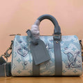 LV M22527 Louis Vuitton Keepall Bandouliere 25 Bag Crystal Blue - Default Title - View 1