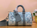 LV M22527 Louis Vuitton Keepall Bandouliere 25 Bag Crystal Blue