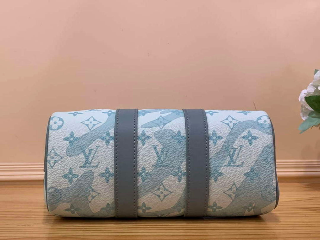LV M22527 Louis Vuitton Keepall Bandouliere 25 Bag Crystal Blue