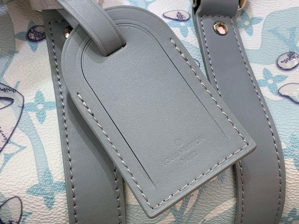 LV M22527 Louis Vuitton Keepall Bandouliere 25 Bag Crystal Blue