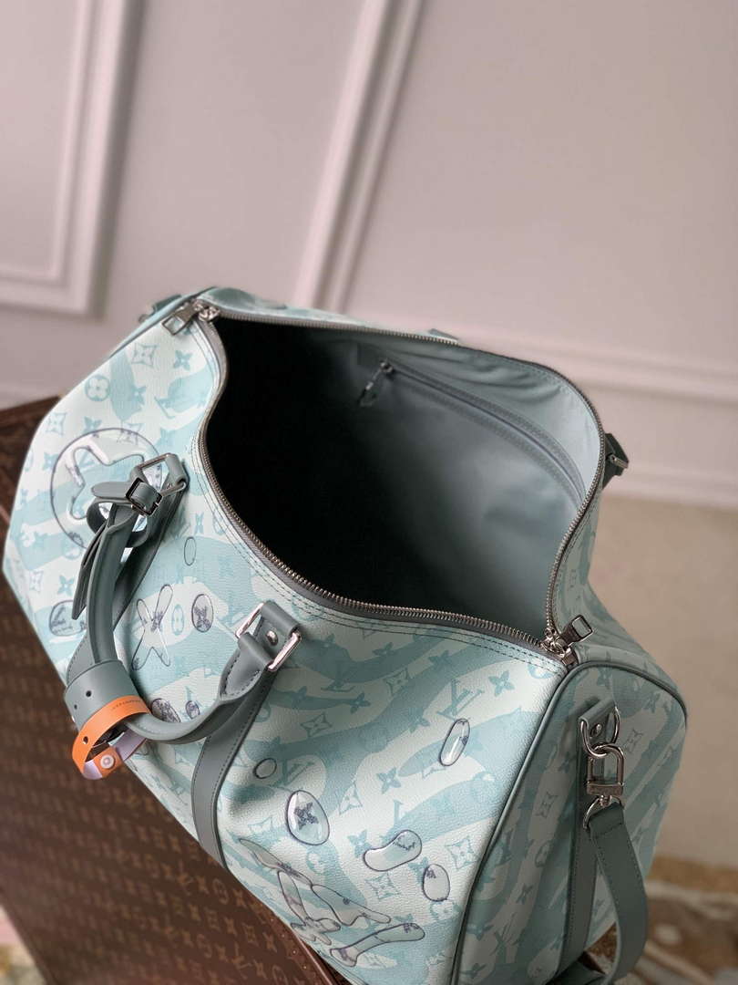 LV M22570 Louis Vuitton Keepall Bandouliere 50 Bag Crystal Blue