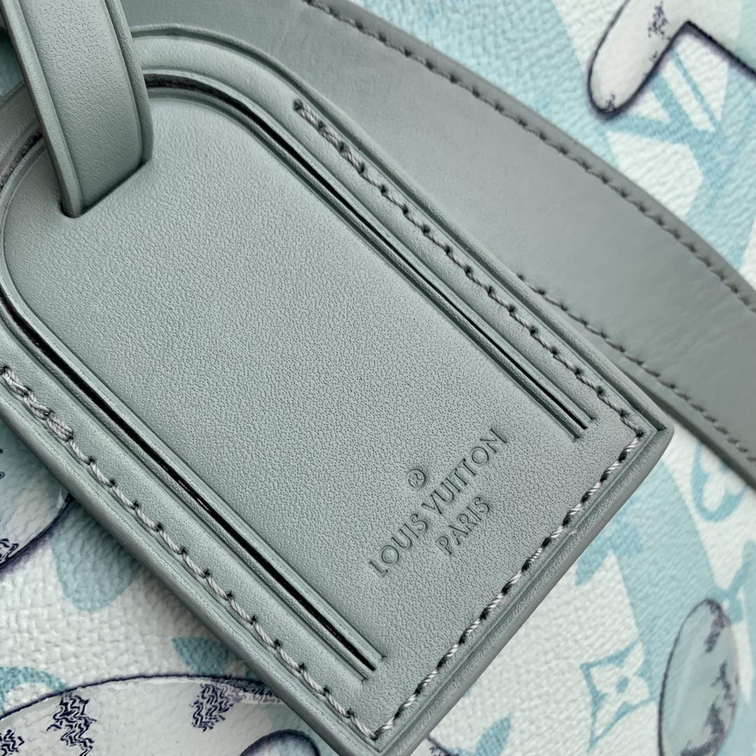LV M22570 Louis Vuitton Keepall Bandouliere 50 Bag Crystal Blue