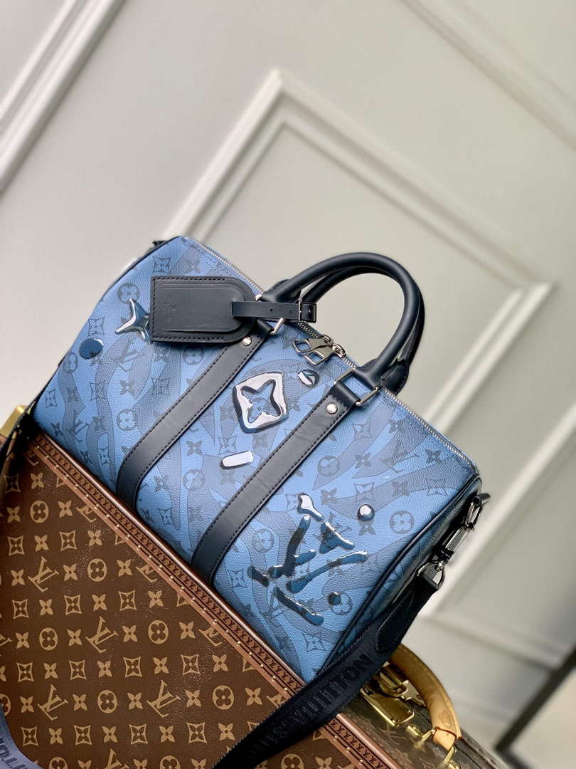 LV M22573 Louis Vuitton Keepall Bandouliere 35 Abyss Blue