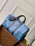 LV M22573 Louis Vuitton Keepall Bandouliere 35 Abyss Blue
