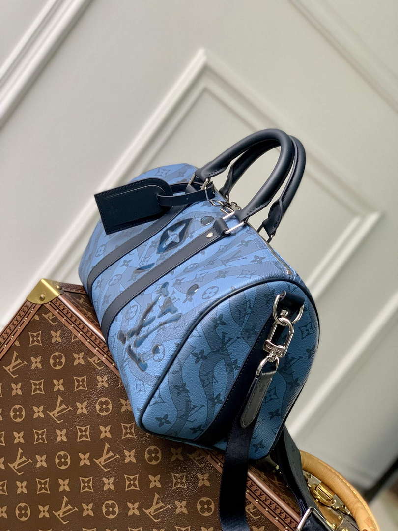 LV M22573 Louis Vuitton Keepall Bandouliere 35 Abyss Blue