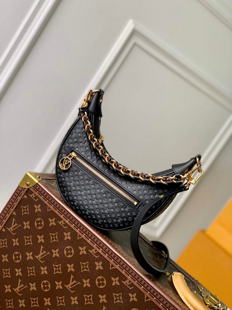 LV M22591 Louis Vuitton Loop Baguette Handbag Black - Default Title - View 1
