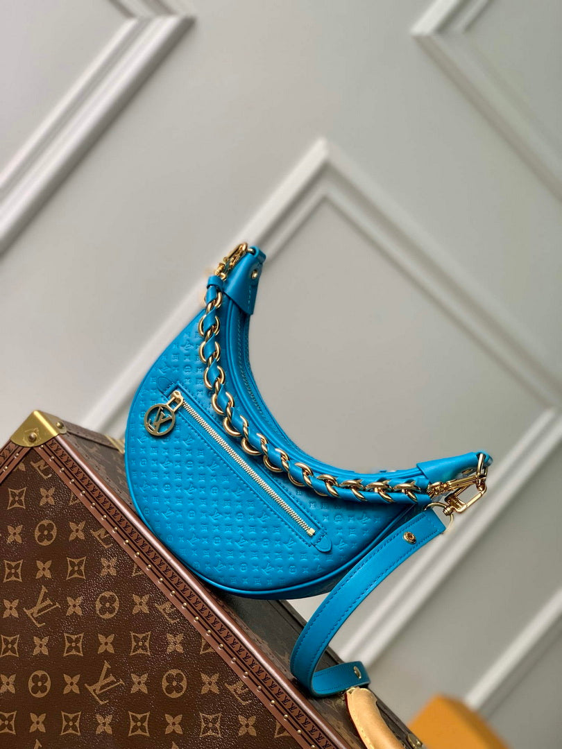 LV M22593 Louis Vuitton Loop Baguette Handbag Blue - Default Title - View 1