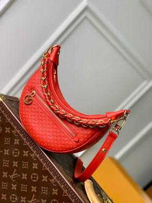 LV M22594 Louis Vuitton Loop Baguette Handbag Red - Default Title - View 1