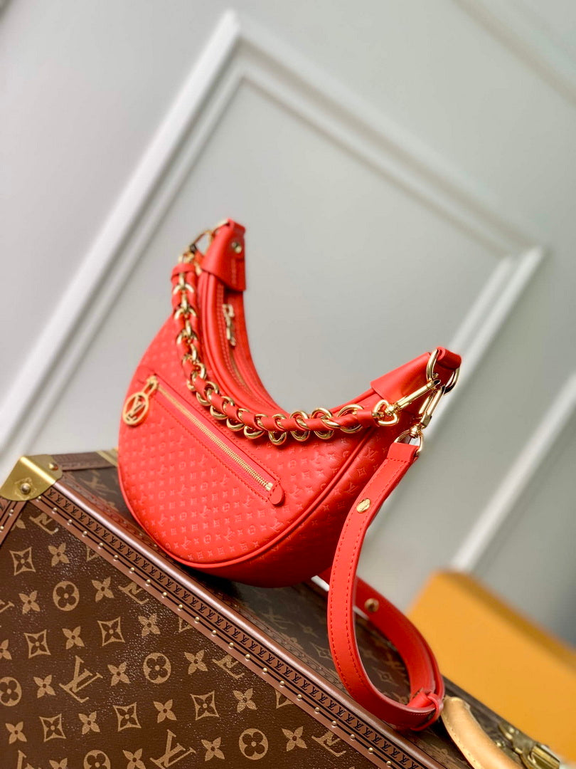 LV M22594 Louis Vuitton Loop Baguette Handbag Red - Default Title - View 2