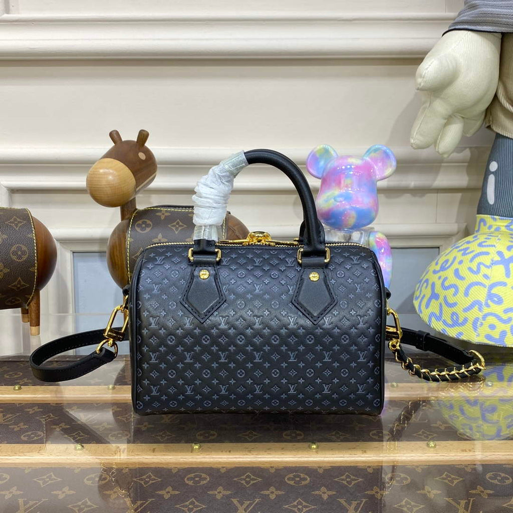 LV M22595 Louis Vuitton Speedy Bandouliere 20 Handbag Black
