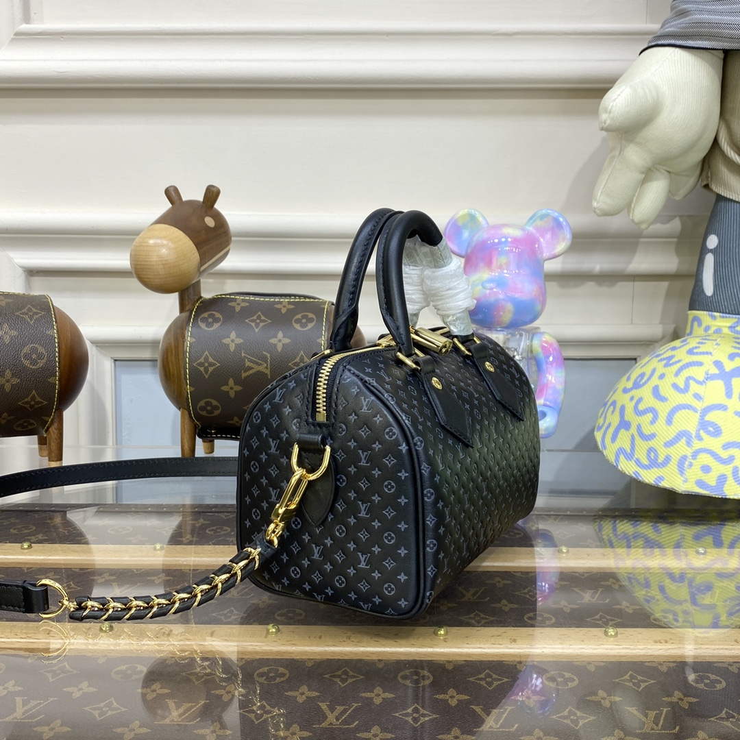 LV M22595 Louis Vuitton Speedy Bandouliere 20 Handbag Black - Default Title - View 3
