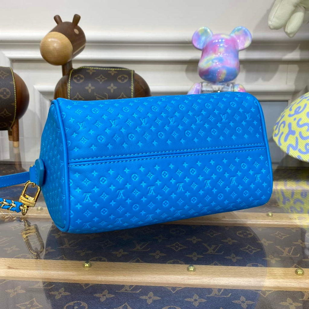 LV M22596 Louis Vuitton Speedy Bandouliere 20 Handbag Blue