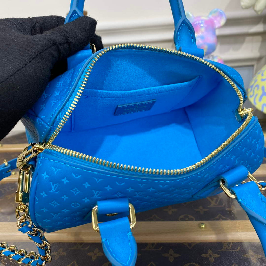LV M22596 Louis Vuitton Speedy Bandouliere 20 Handbag Blue