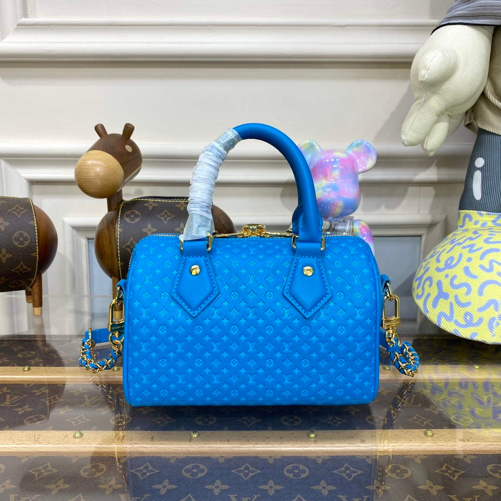 LV M22596 Louis Vuitton Speedy Bandouliere 20 Handbag Blue