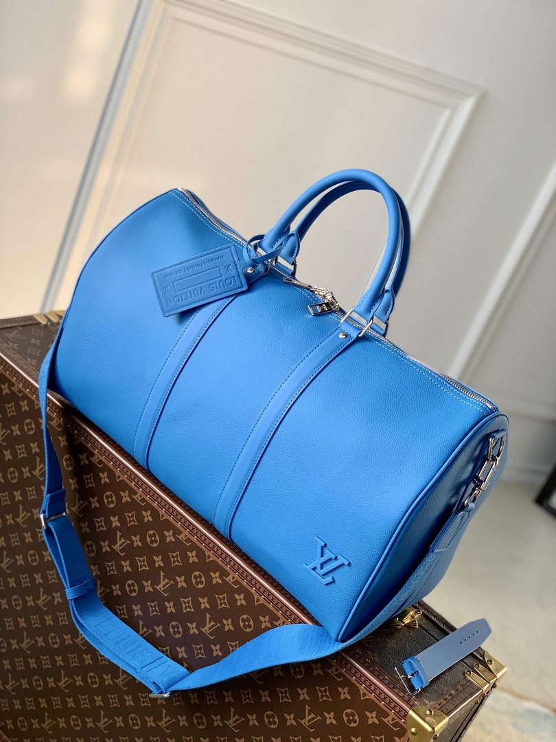LV M22609 Louis Vuitton Keepall Bandouliere 50 Bag Blue