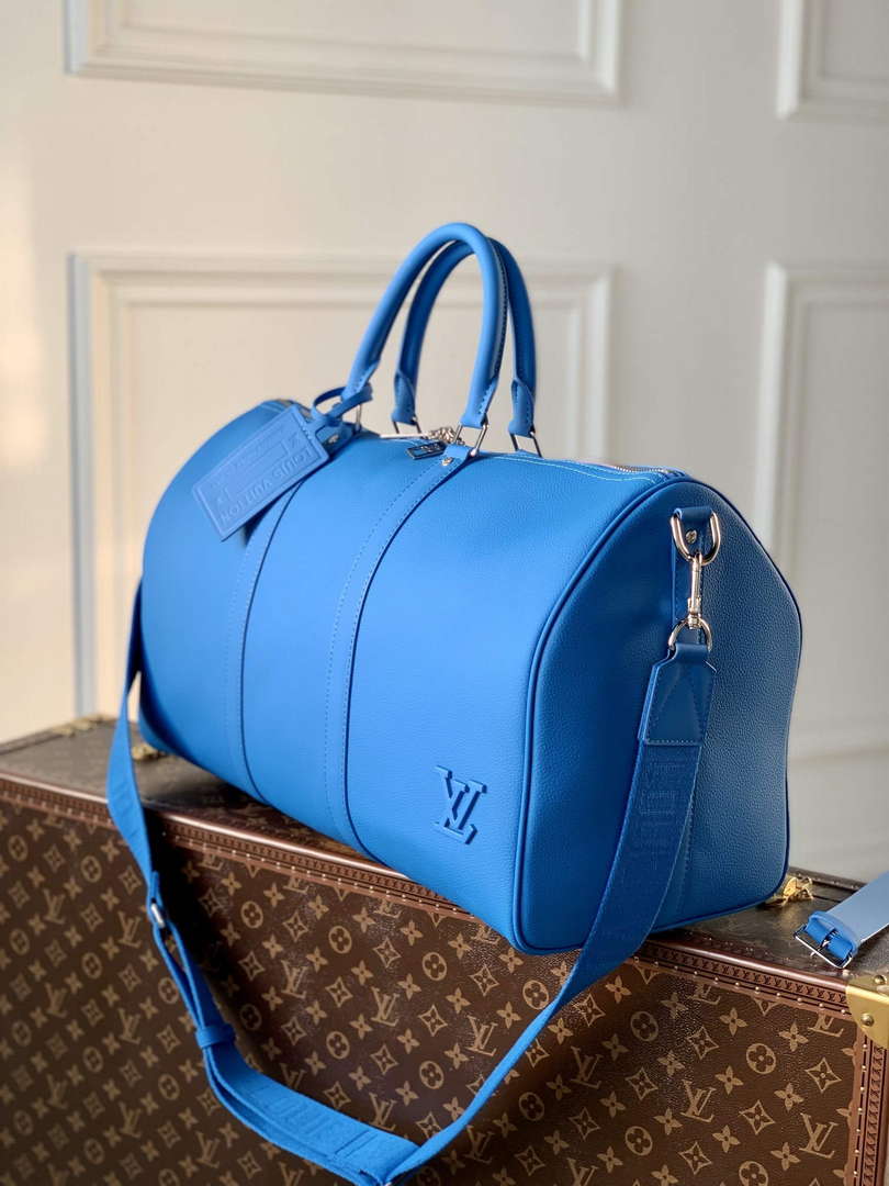 LV M22609 Louis Vuitton Keepall Bandouliere 50 Bag Blue