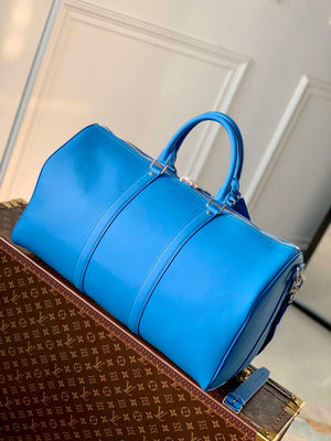 LV M22609 Louis Vuitton Keepall Bandouliere 50 Bag Blue - Default Title - View 3