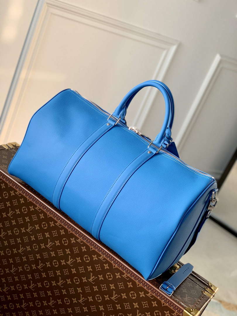 LV M22609 Louis Vuitton Keepall Bandouliere 50 Bag Blue