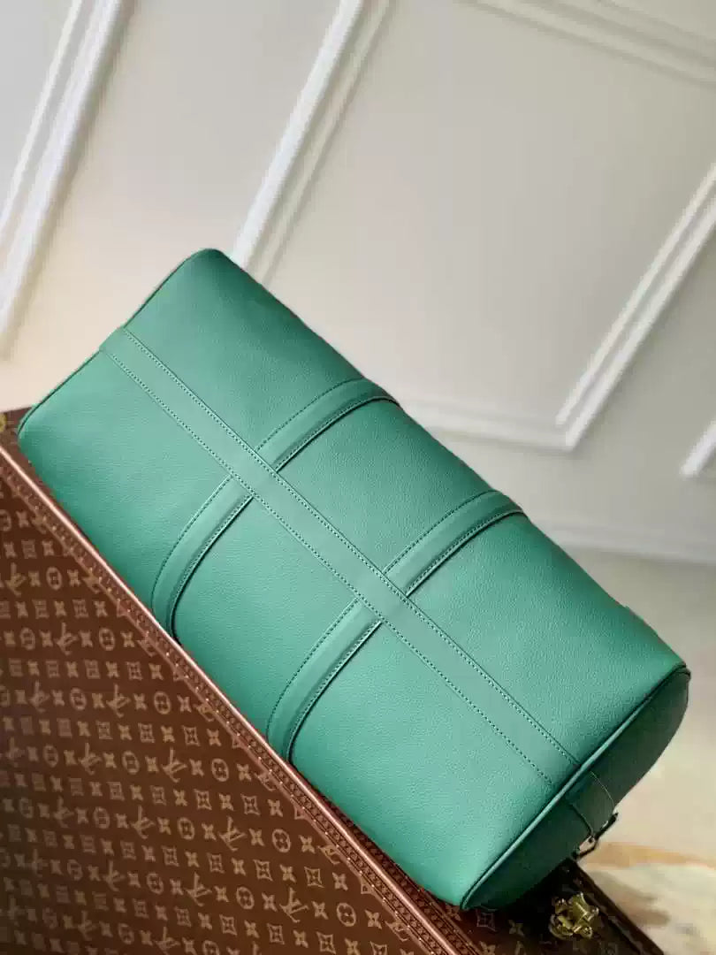 LV M22609 Louis Vuitton Keepall Bandouliere 50 LV Aerogram Bag Green - Default Title - View 4