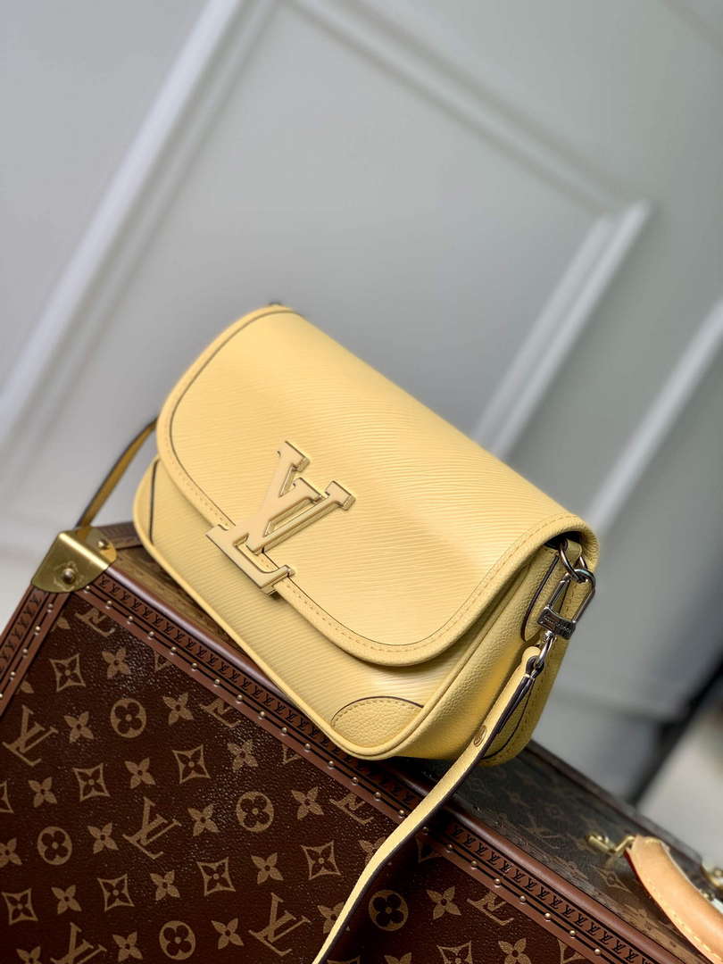 LV M22618 Louis Vuitton Buci Handbag Epi Leather Jaune Plume Yellow - Default Title - View 3